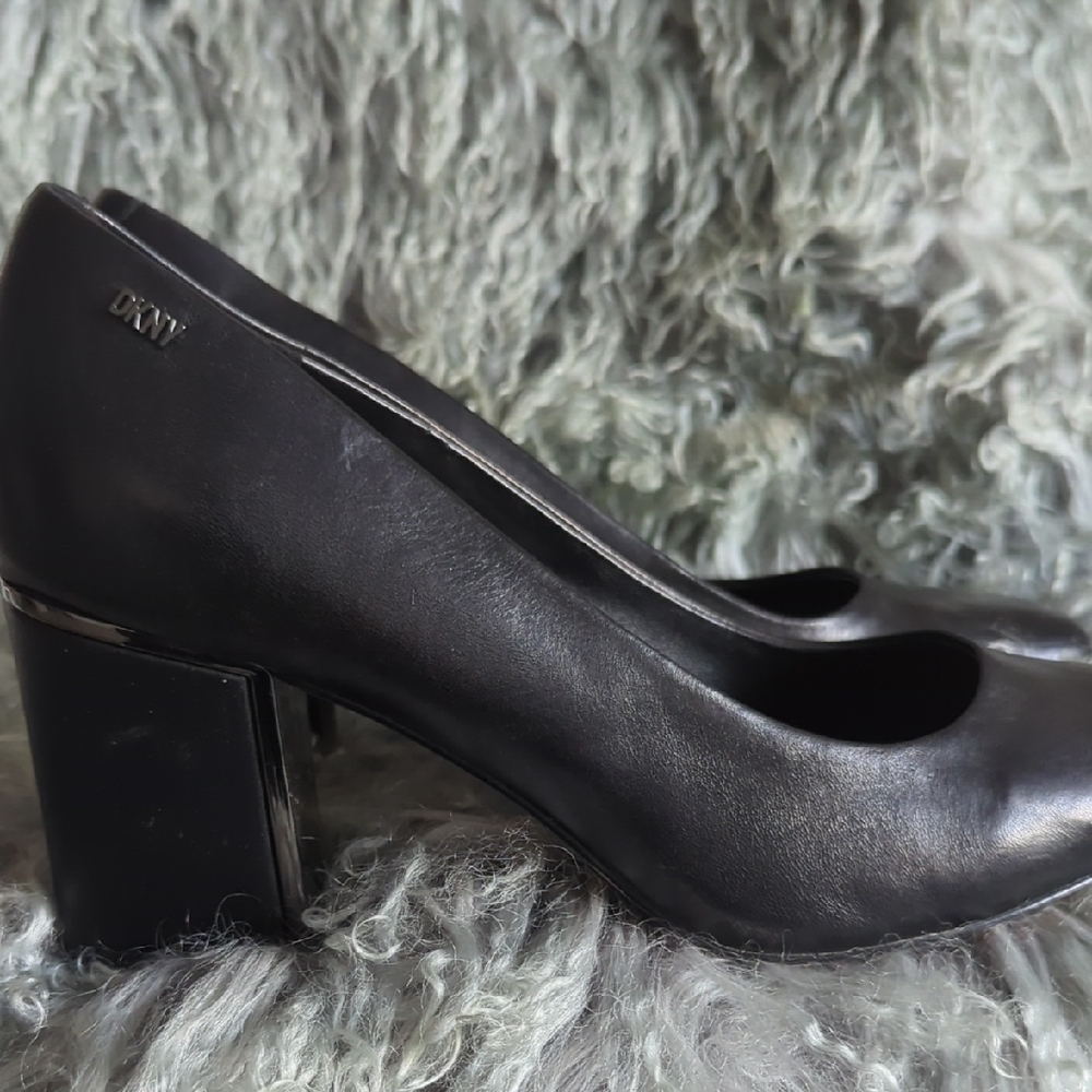 DKNY Black Leather Heels
